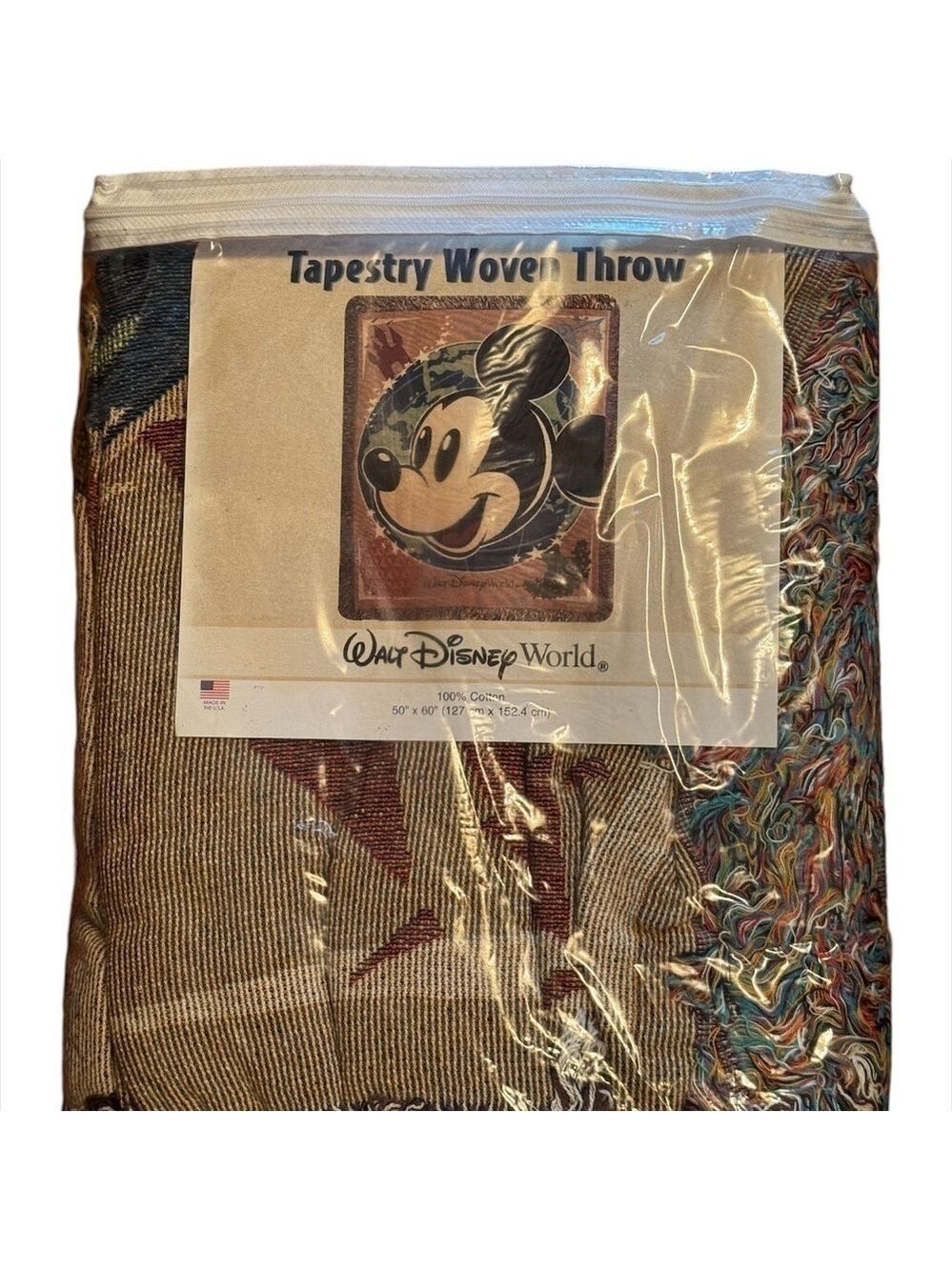 Disney World Mickey Mouse Woven Tapestry Throw 50x60